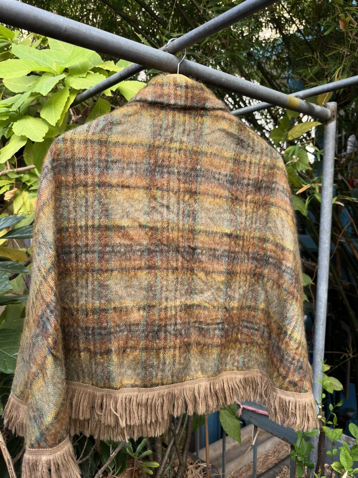 Vintage 1960s Rannoch Designs Wool & Mohair Fringed Plaid Cape Size ONE SIZE - 3 Thumbnail