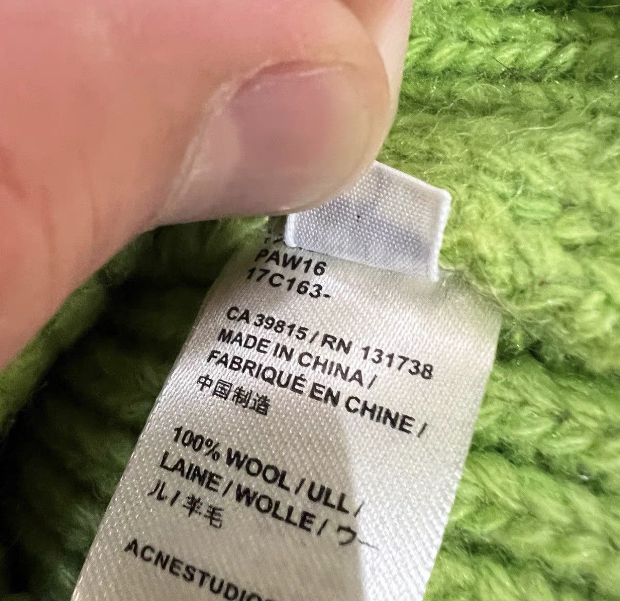 Acne Studios Acne Studios Green Smiley Face Logo Knit Beanie Size ONE SIZE - 5 Thumbnail