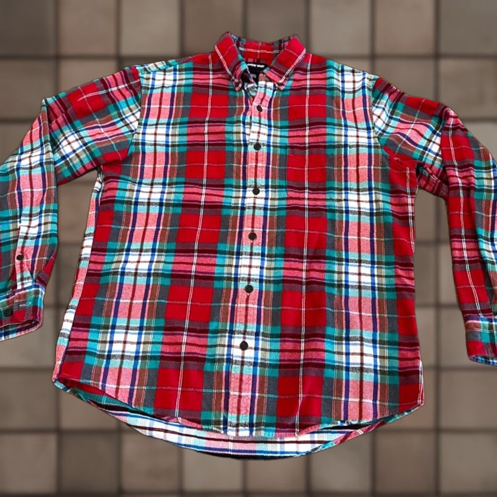 Lands' End Lands' End Men's Flannel Plaid Shirt Size M 15-15.5 Long Sleeve Button-Up Casual Outdoor Fall Winter Size US M / EU 48-50 / 2 - 1 Thumbnail