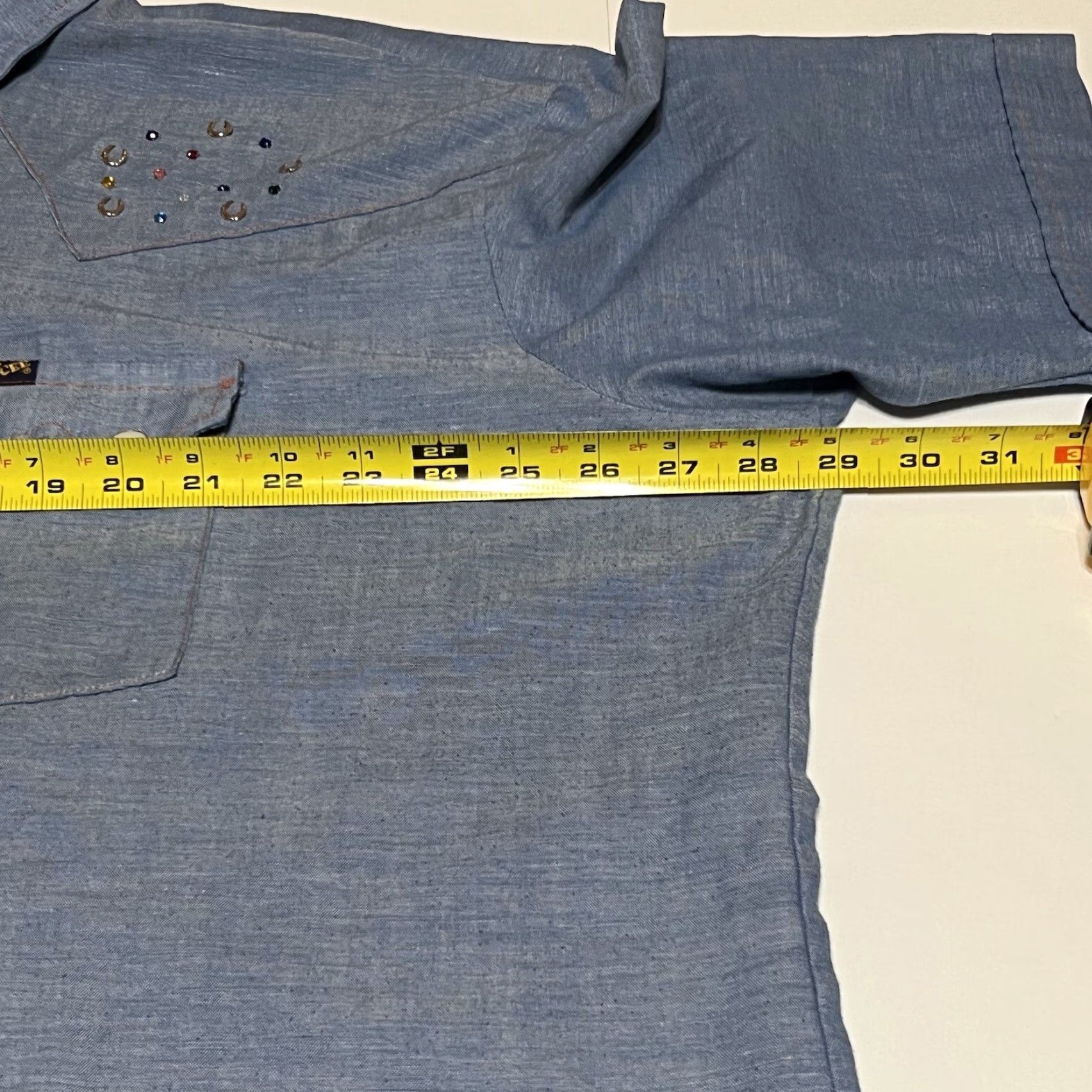 J Brand VINTAGE DEE CEE Western Shirt Cowboy Pearl Snap Blue Chambray 3XL Mens Size US XXL / EU 58 / 5 - 6 Thumbnail