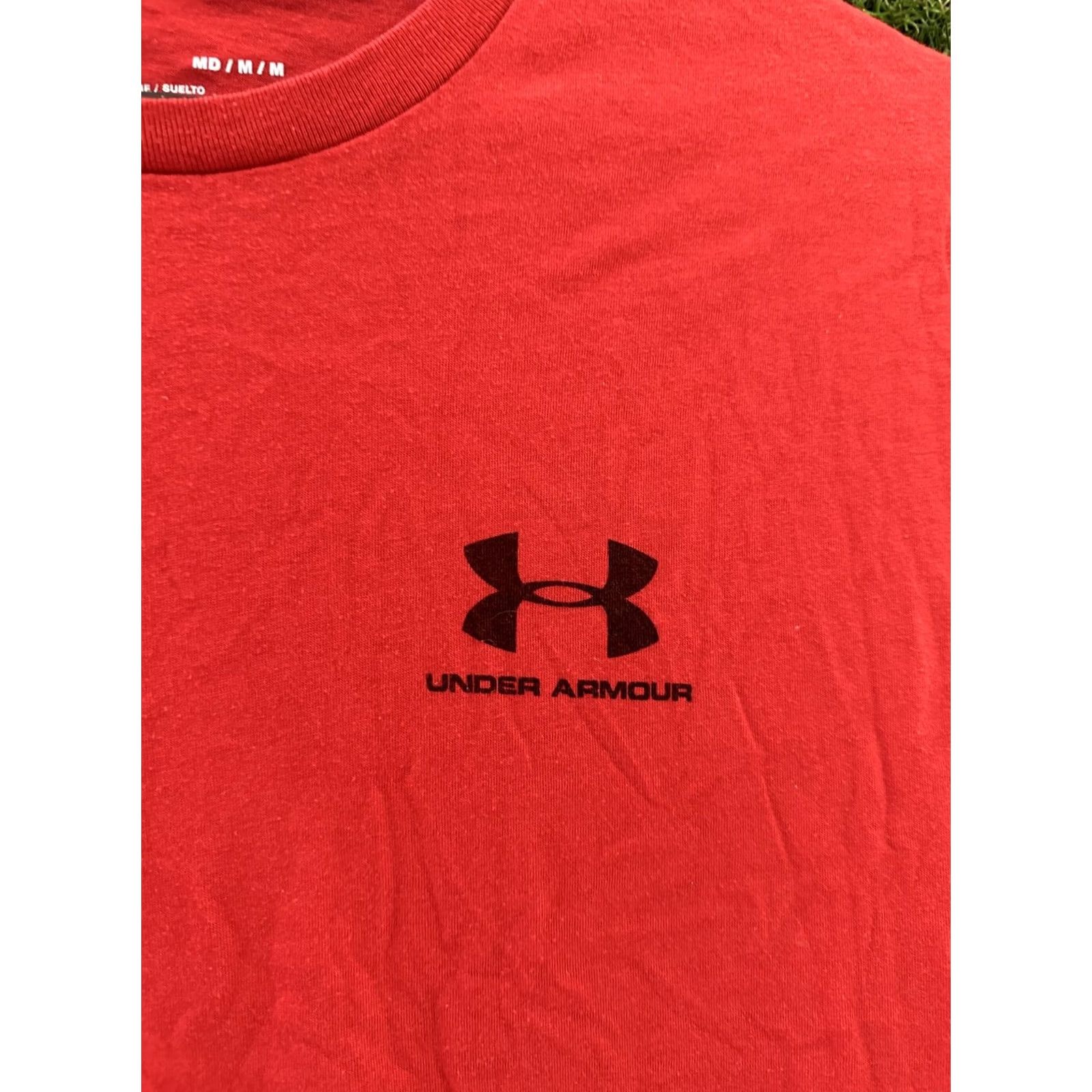 Under Armour UNDER ARMOUR HEATGEAR Shirt M Medium Red Solid Logo Short Sleeve Jersey 2021 CrossFit Men Tee Size US M / EU 48-50 / 2 - 6 Thumbnail