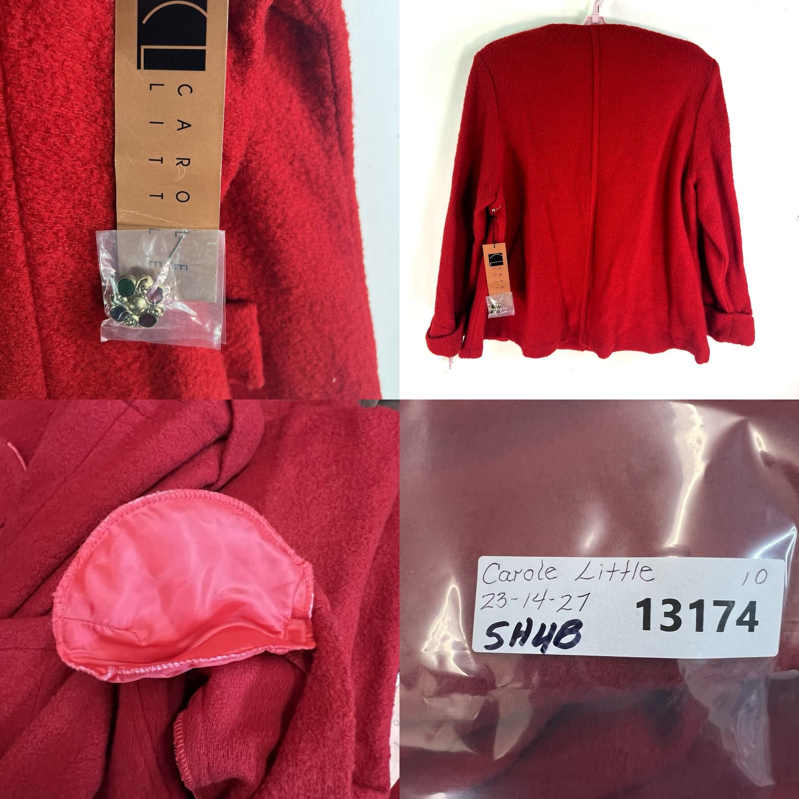 Vintage VINTAGE Carole Little Blazer Womens Size 10 Red Wool Blend Lined NWT Size L / US 10 / IT 46 - 8 Thumbnail