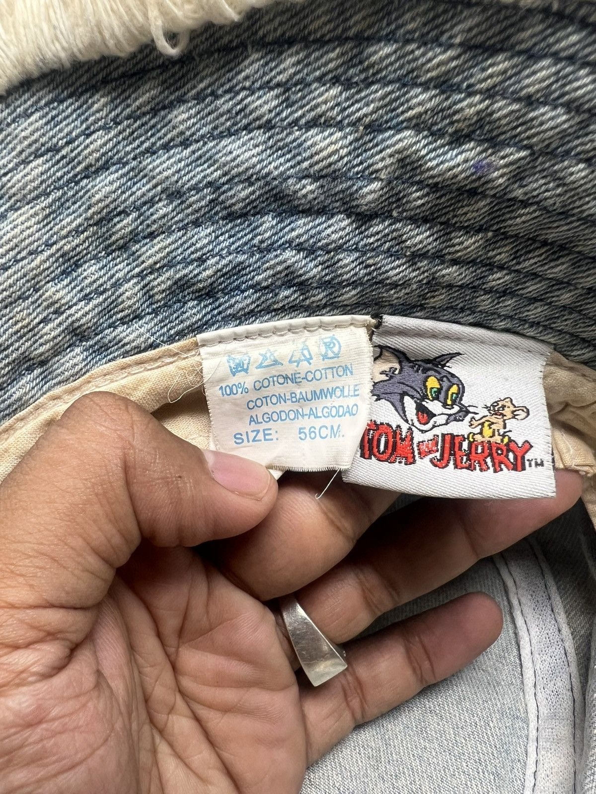 Vintage Tom & Jerry Frayed Distressed Denim Bucket Hat Cap Size ONE SIZE - 10 Thumbnail