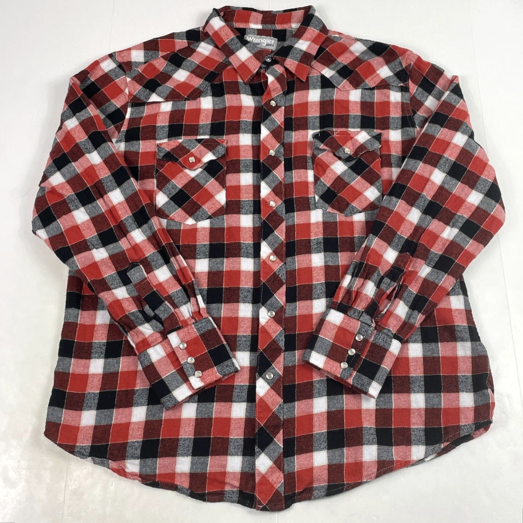 Wrangler VINTAGE Wrangler Shirt Mens XL Red Flannel Pearl Snap Western Cowboy Wrangler Wrancher Plaid Outdoor Western Farmer Boys Mens Size US XL / EU 56 / 4 - 2 Thumbnail