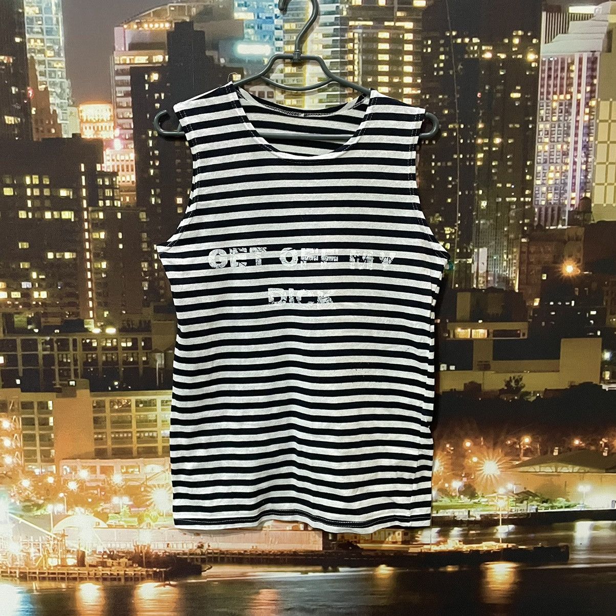 Band Tees VINTAGE 90S STRIPE TEE GET OFF MY DICK PENIS FUNNY PORNO Size US M / EU 48-50 / 2 - 1 Thumbnail