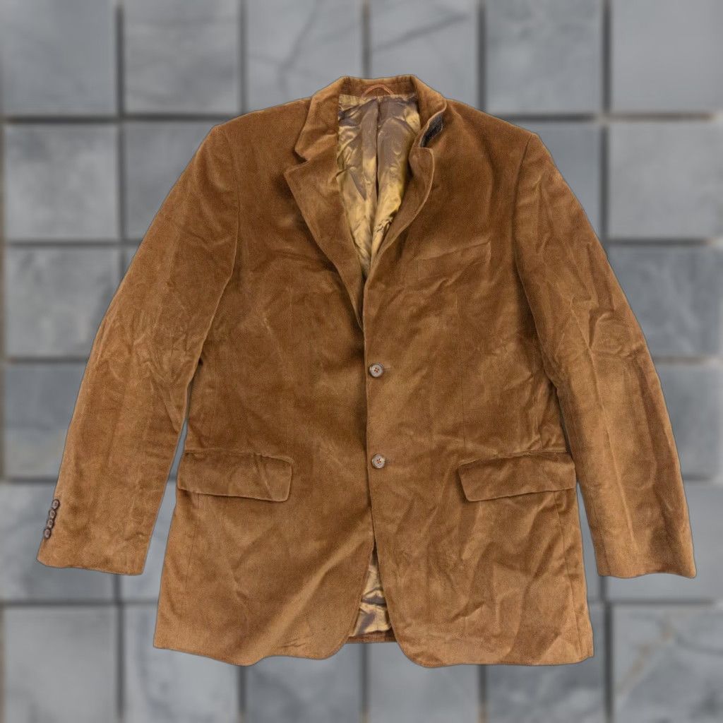 Vintage Scabal Men's Blazer Jacket 52R Brown Cotton Regular Fit Preppy Size 50R - 1 Thumbnail