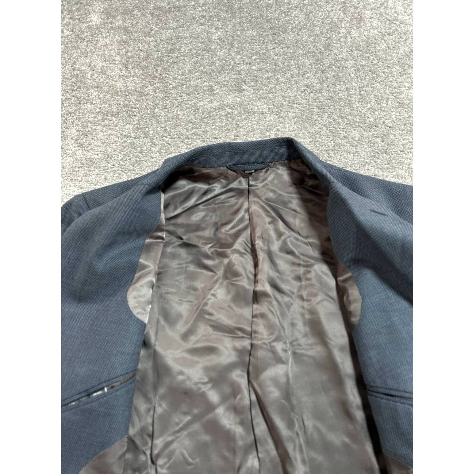 Bonobos Bonobos Blazer Jacket Mens 44 Gray Slim Wool Stretch Notch Lapel Jacket Single-Breasted Modern Classic Size 44R - 6 Thumbnail