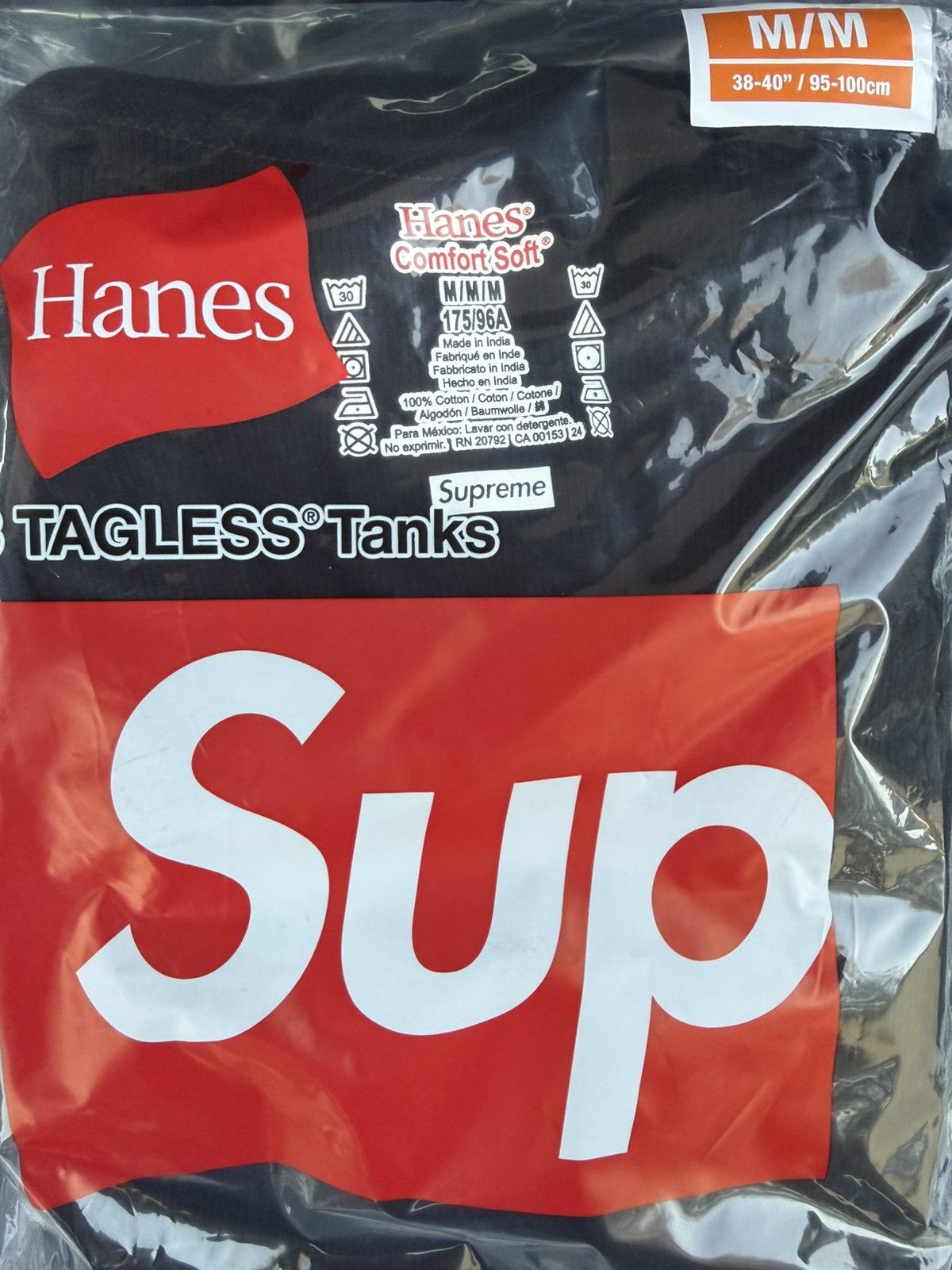 Supreme Supreme x Hanes Tank Tops Medium (3 Pack) Black Size US M / EU 48-50 / 2 - 2 Thumbnail