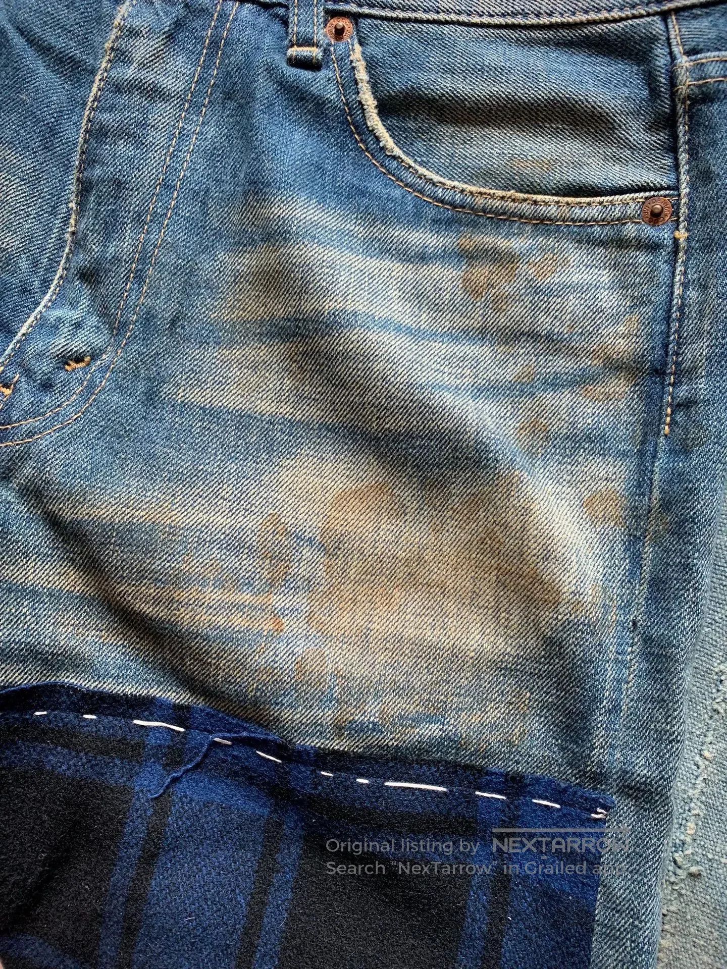 Junya Watanabe Junya Watanabe Patchwork Leather Denim Jeans. Size US 26 / EU 42 - 4 Thumbnail