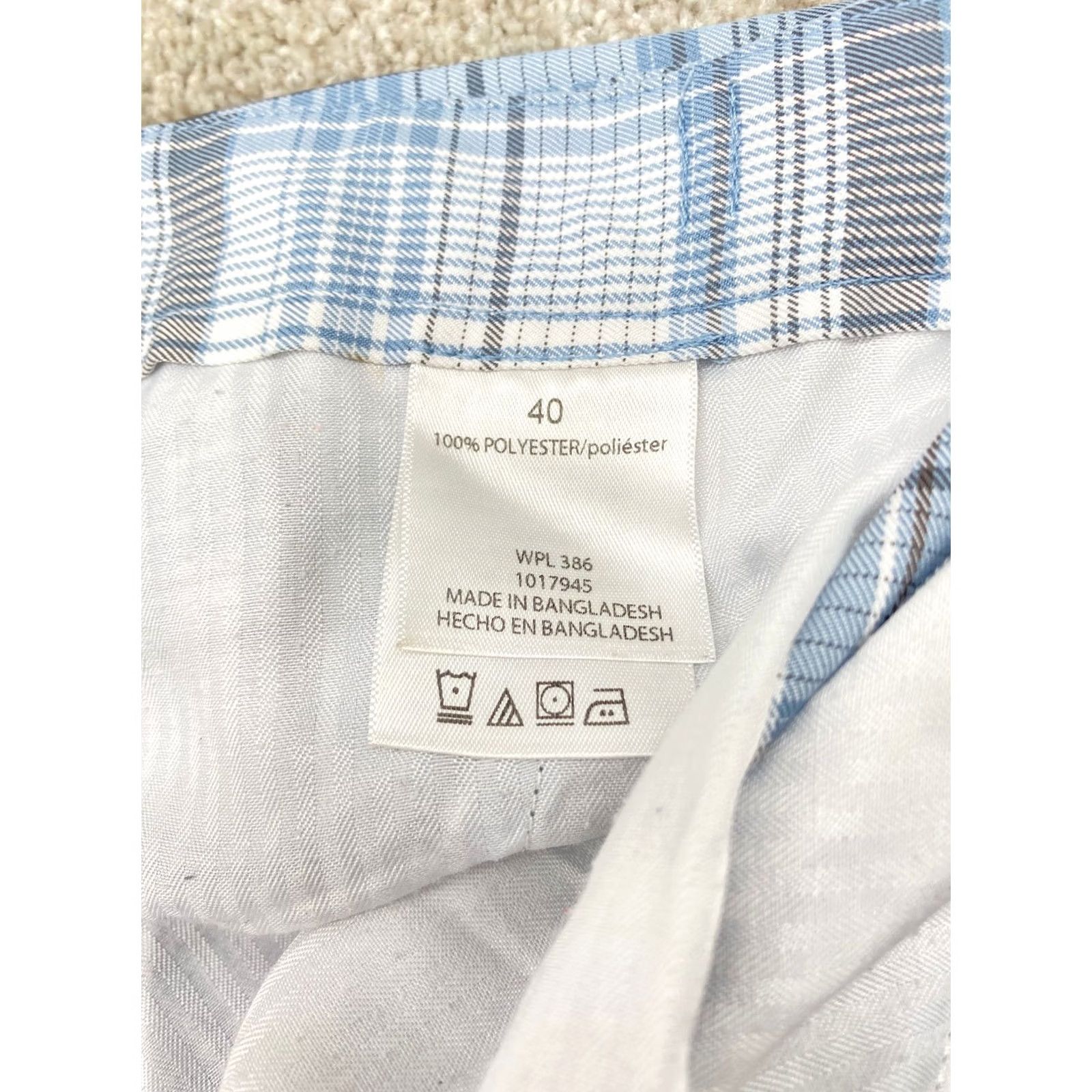 Haggar Haggar Premium Chino Shorts Men 40x9 Blue Gray Plaid Knit Stretch 9 Inseam Big & Tall Slim Classic Button Closure Flat Front Color Multicolor 6608 Size US 40 / EU 56 - 6 Thumbnail