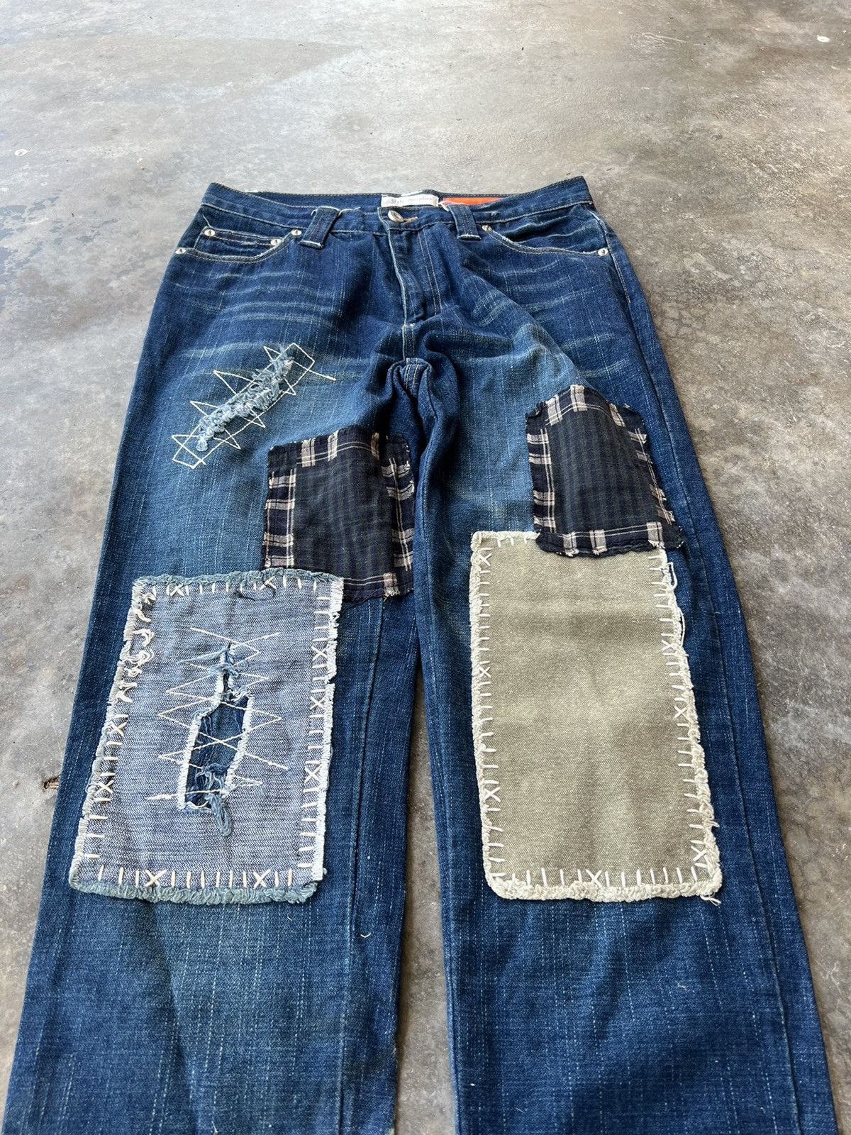 Japanese Brand Style Operation Custom Sashiko Boro Patches Jeans Size US 29 - 3 Thumbnail