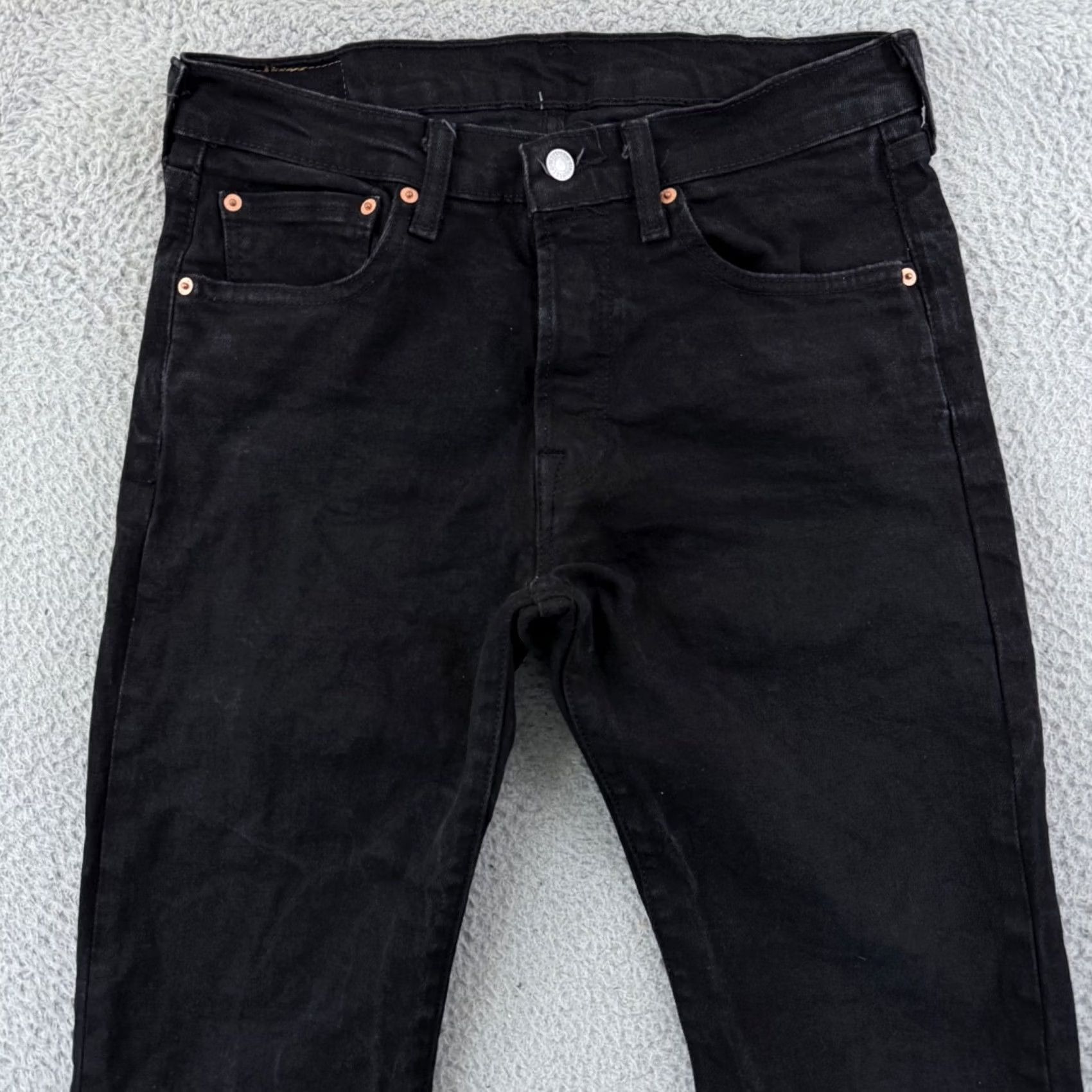 Levi's Levi's 501 Jeans Mens 31x34 Black Straight Fit Button Fly Denim Outdoor Cowboy Size US 31 - 3 Thumbnail