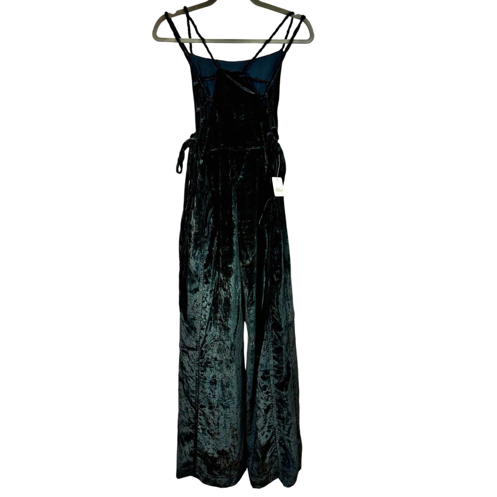 Free People Free People 90s Forever Overalls Crushed Velvet Black size M Size 30" / US 8 / IT 44 - 18 Thumbnail