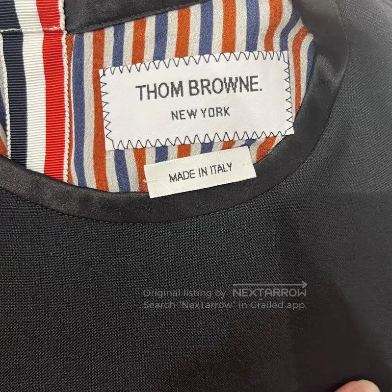 Thom Browne Thom Browne Black Wool A-Line Dress for Summer . Size S / US 4 / IT 40 - 3 Thumbnail