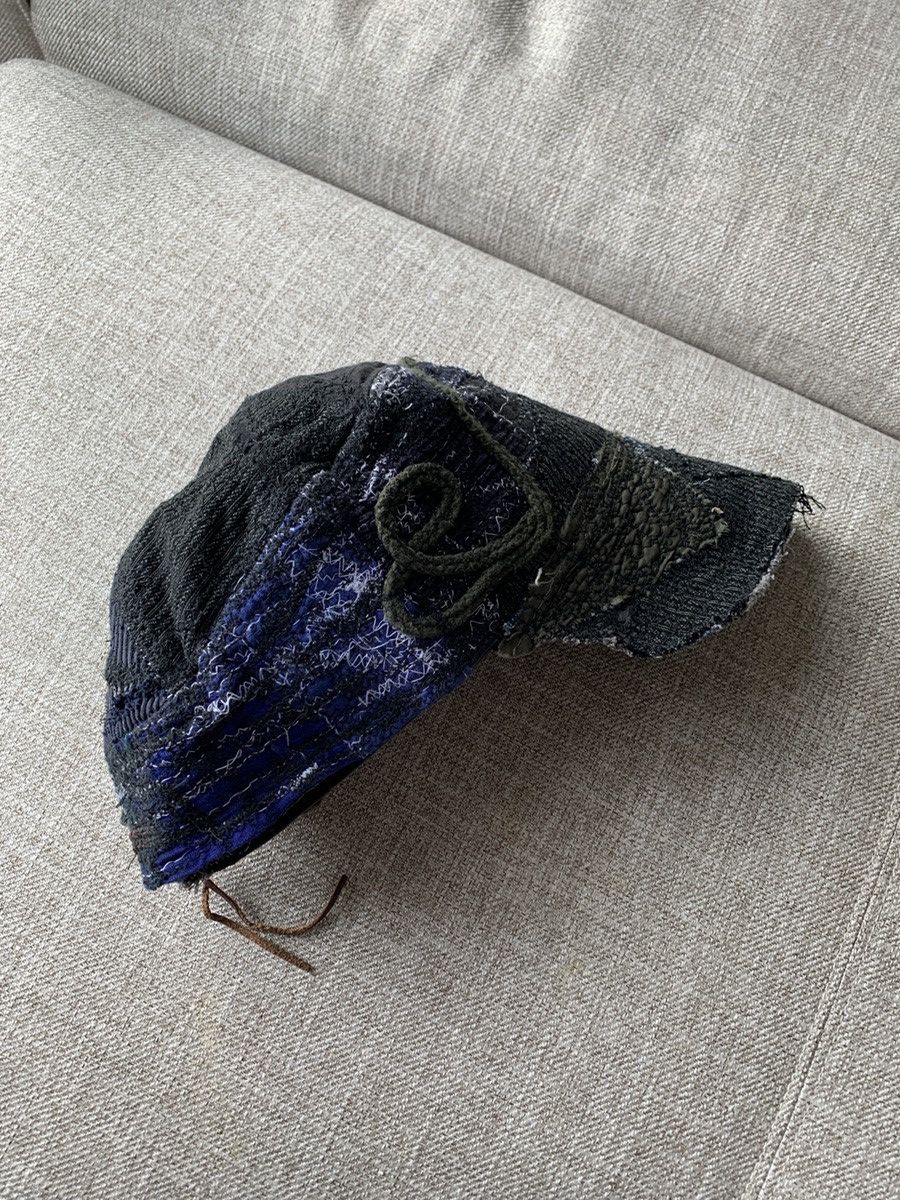 Japanese Brand 1/1 Thrashed Patchwork Hat Distressed by DARKPULL Size ONE SIZE - 5 Thumbnail