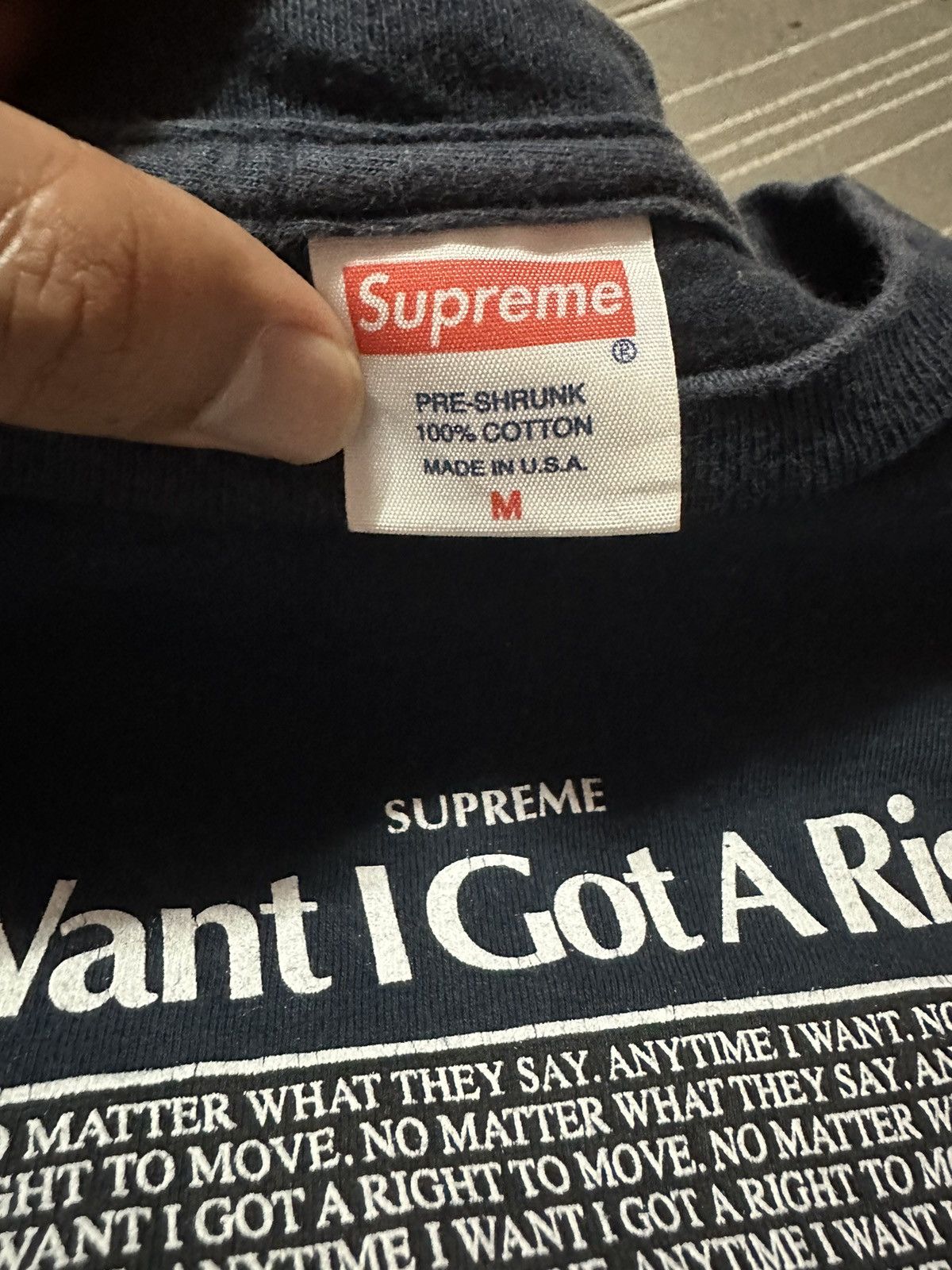 Supreme × Vintage Vintage supreme anytime I want I got a right to move tshirt Size US M / EU 48-50 / 2 - 7 Thumbnail