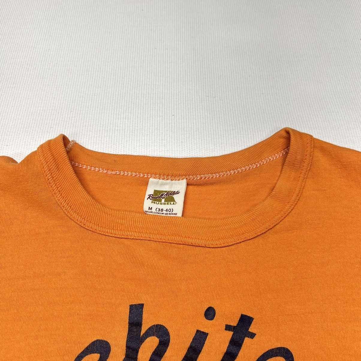 Russell Athletic × Vintage Russell Athletic Tee Shirt Orange Architect Single Stitch Size US M / EU 48-50 / 2 - 10 Thumbnail