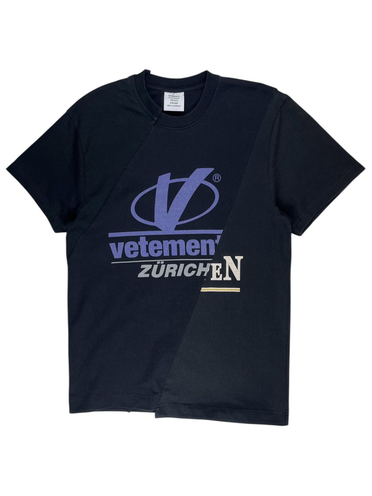 Vetements SS18 Vetements Zurich Antwerp Deconstructed Split Tshirt Size US S / EU 44-46 / 1 - 1 Thumbnail