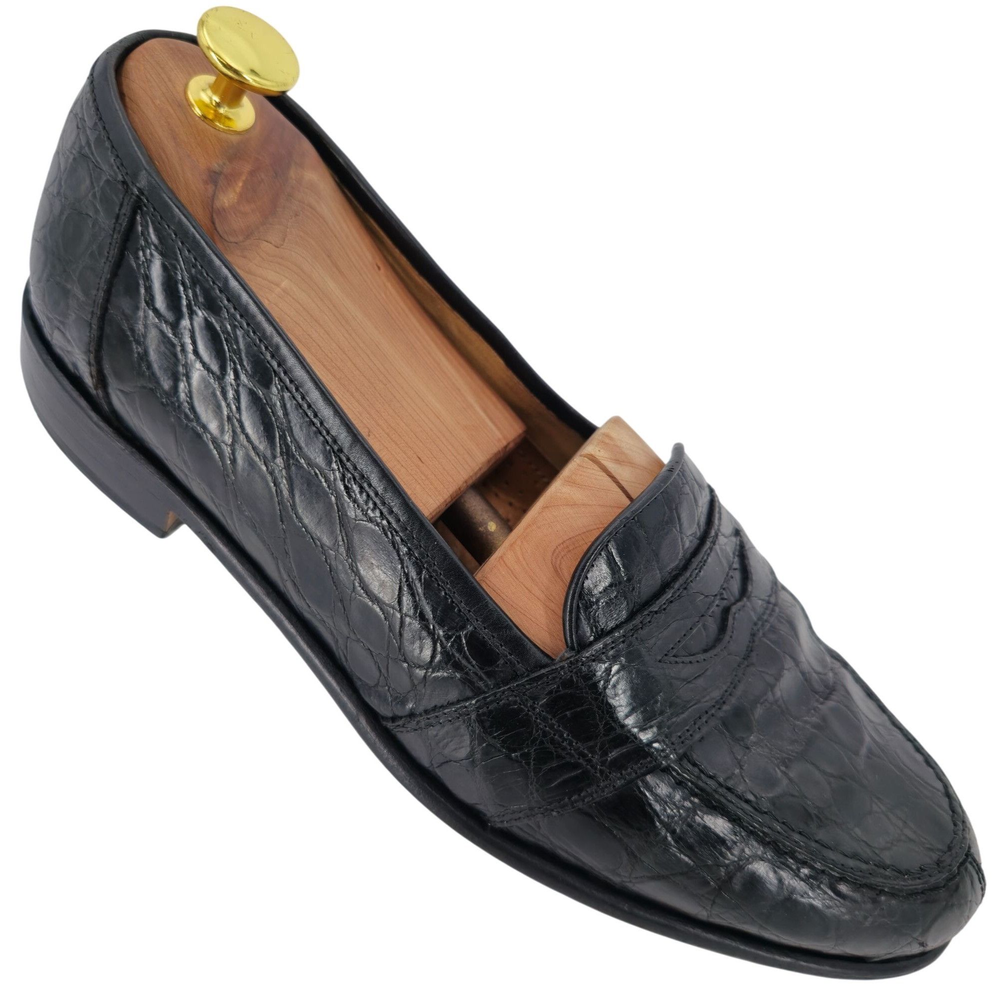 Zelli Zelli Tuscany Exotic Black Caiman Crocodile Dress Shoe Men 9 Size US 9 / EU 42 - 1 Thumbnail