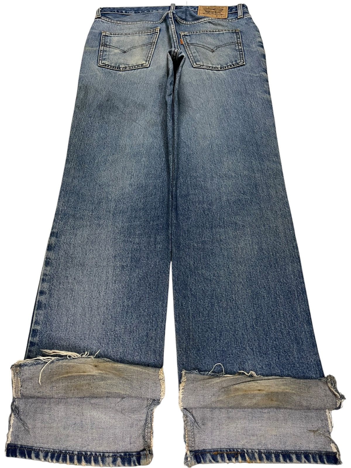 Levi's × Levi's Vintage Clothing Vintage 80s Levis 630 Orange Tab Mud Wash Rip Baggy Jeans Size US 33 - 11 Thumbnail