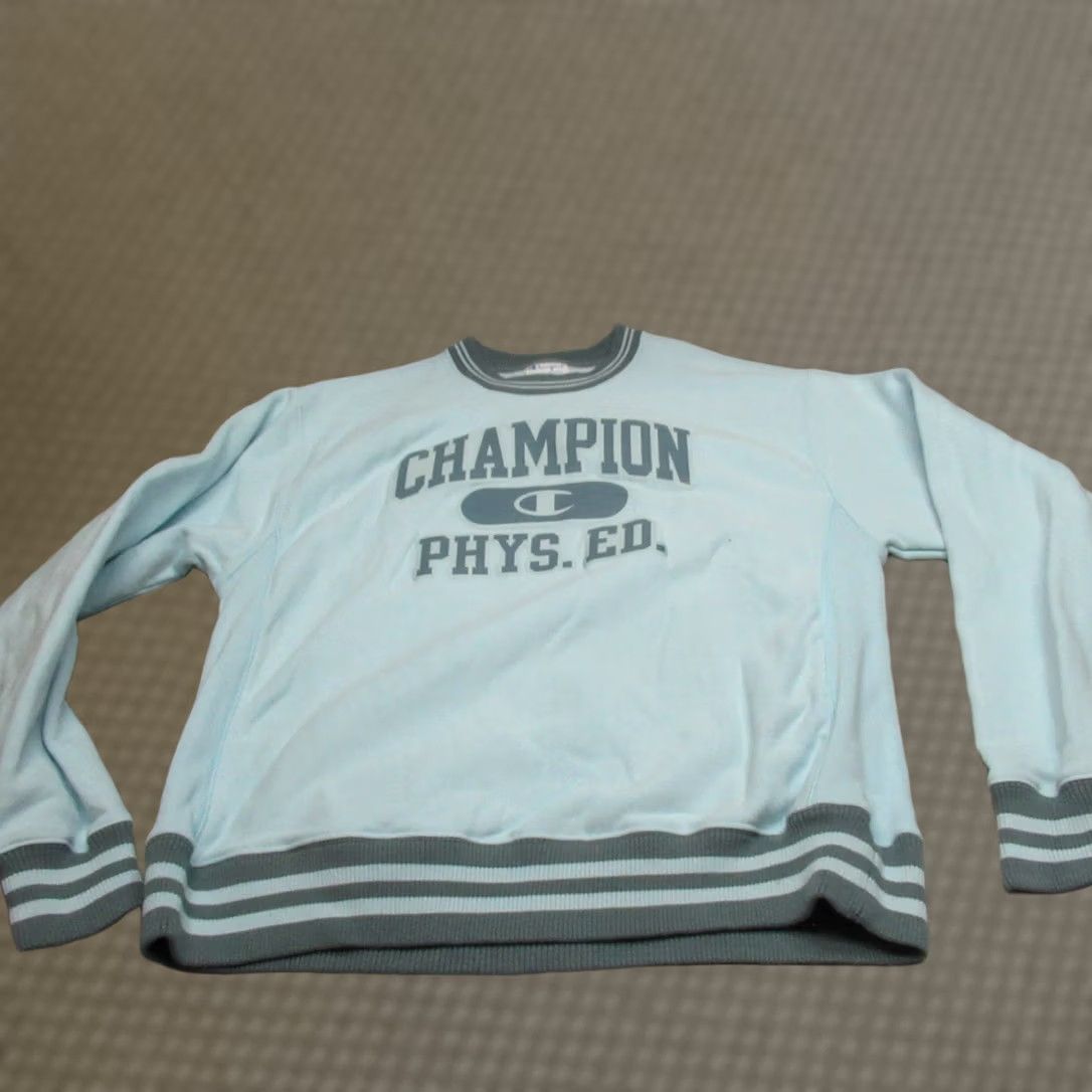 Champion × Supreme Supreme Champion 3D Metallic Navy Sweatshirt Sz