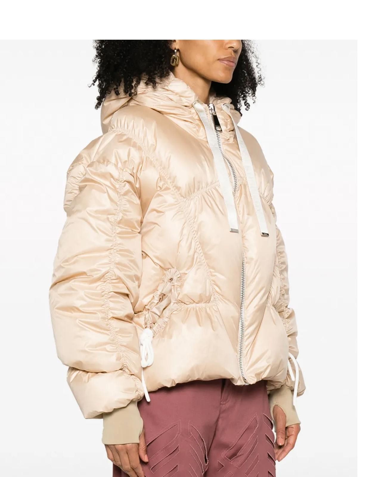 Khrisjoy Khrisjoy Beige zip-up hooded puffer jacket Sz 0 Ret $1,999 Size XS / US 0-2 / IT 36-38 - 3 Thumbnail