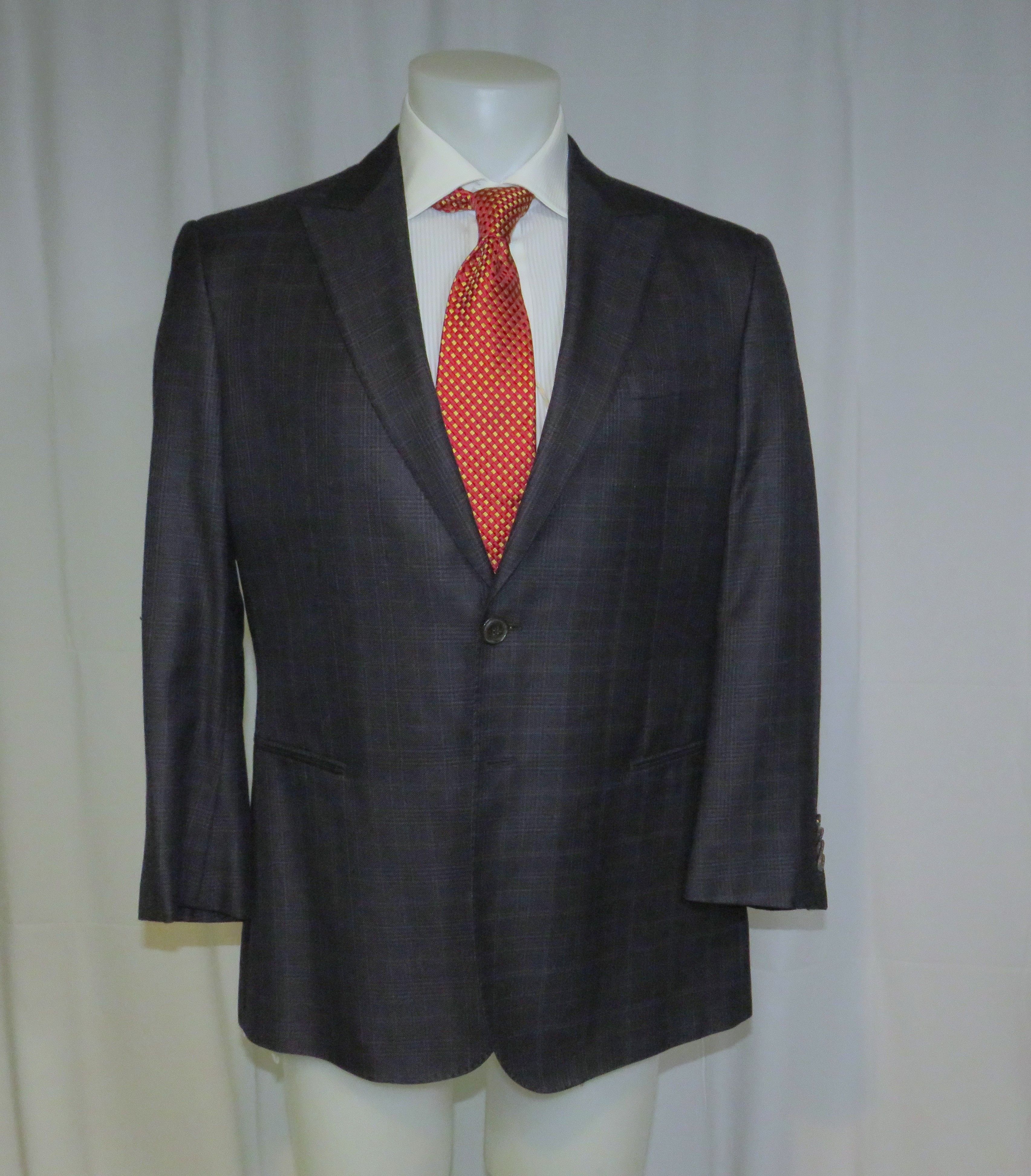 Giorgio Armani Taylor Cashmere Blend Gray Plaid Current Sport Coat 44R Size 44R - 8 Thumbnail
