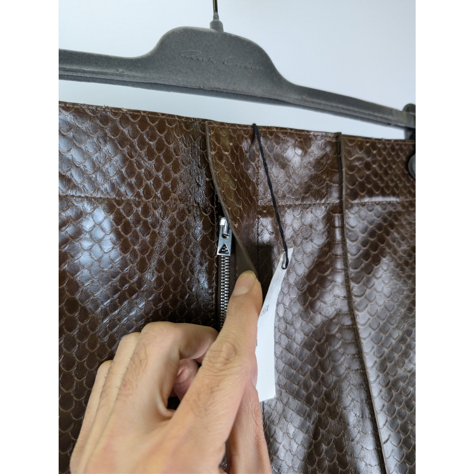 Bottega Veneta o1rshd1 Carved Leather Snake Trousers Pants in Nut Size US 32 / EU 48 - 7 Thumbnail
