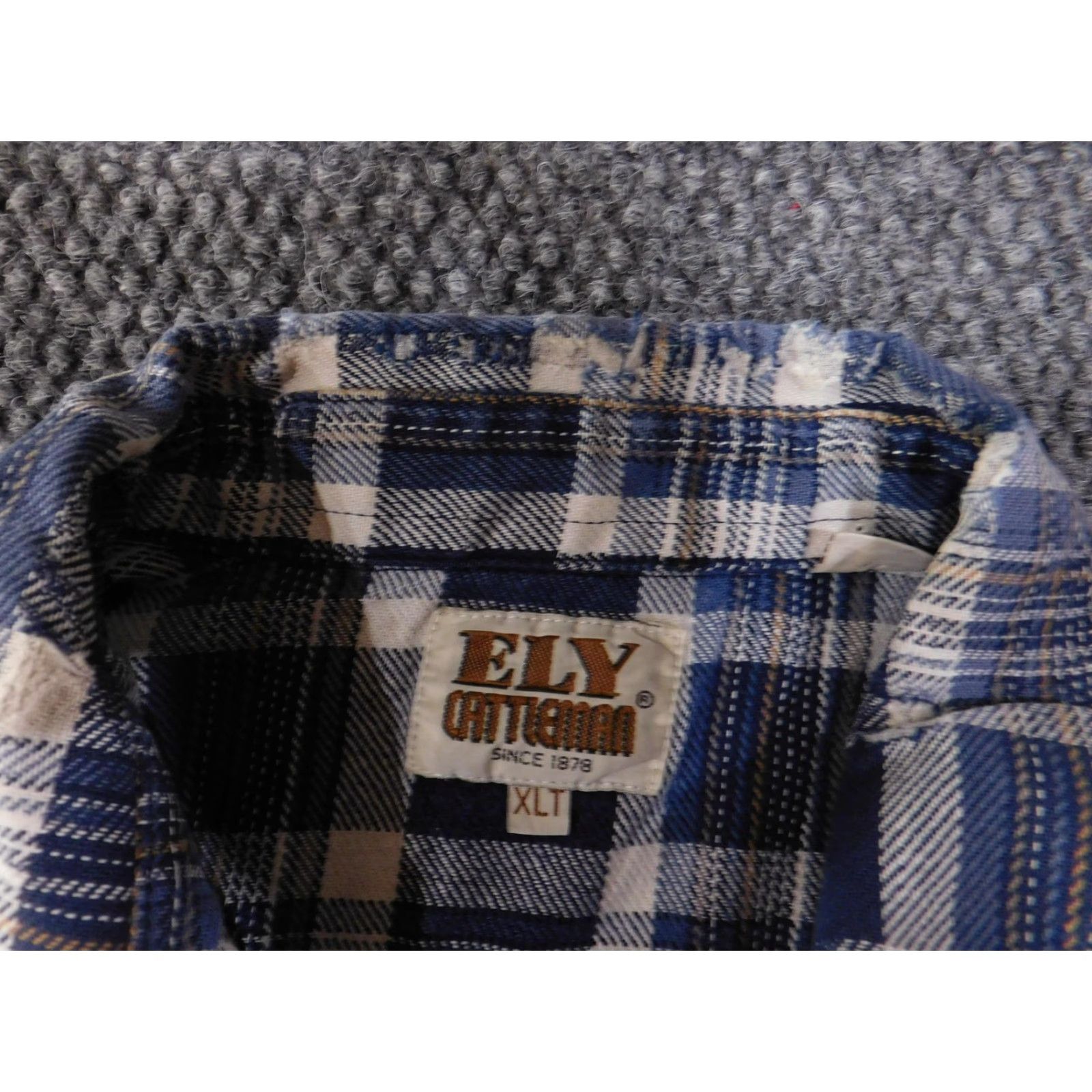 Vintage VINTAGE Ely Cattleman Shirt Mens XLT Blue Plaid Western Pearl Snap Size US XL / EU 56 / 4 - 7 Thumbnail