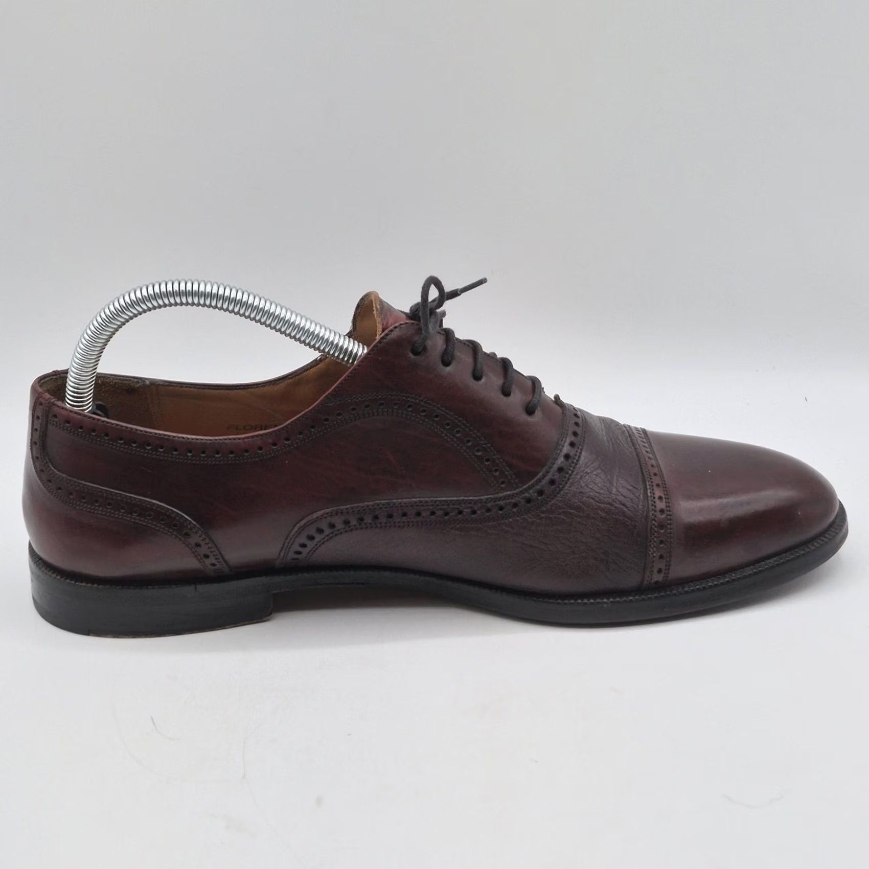 Mezlan Florence Mens Oxford Cap Toe Brogue Leather Dress 9.5 Burgundy