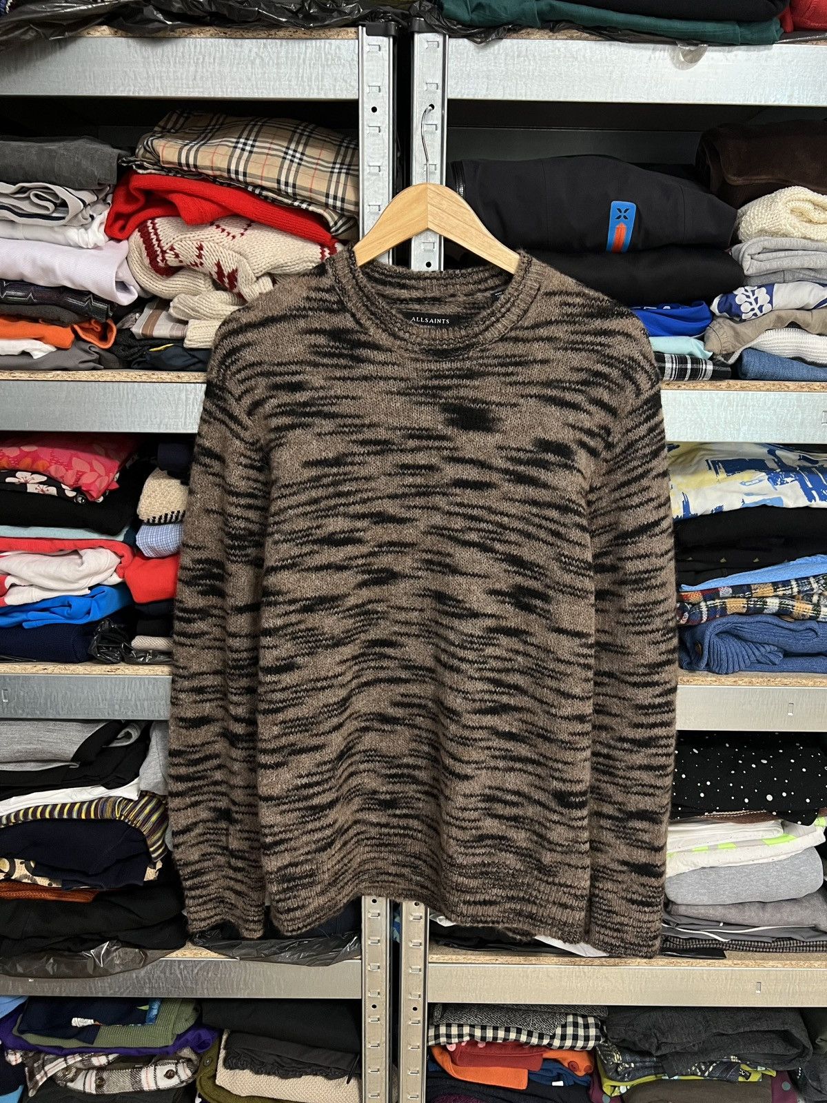 Allsaints Allsaints Tora Crew Tiger Stripe Sweater S Sweatshirt Size US S / EU 44-46 / 1 - 1 Thumbnail