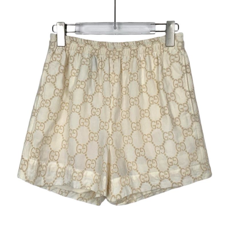 Gucci Gucci Beige logo double G full print cotton casual shorts 2 Size US 40 / EU 56 - 1 Thumbnail
