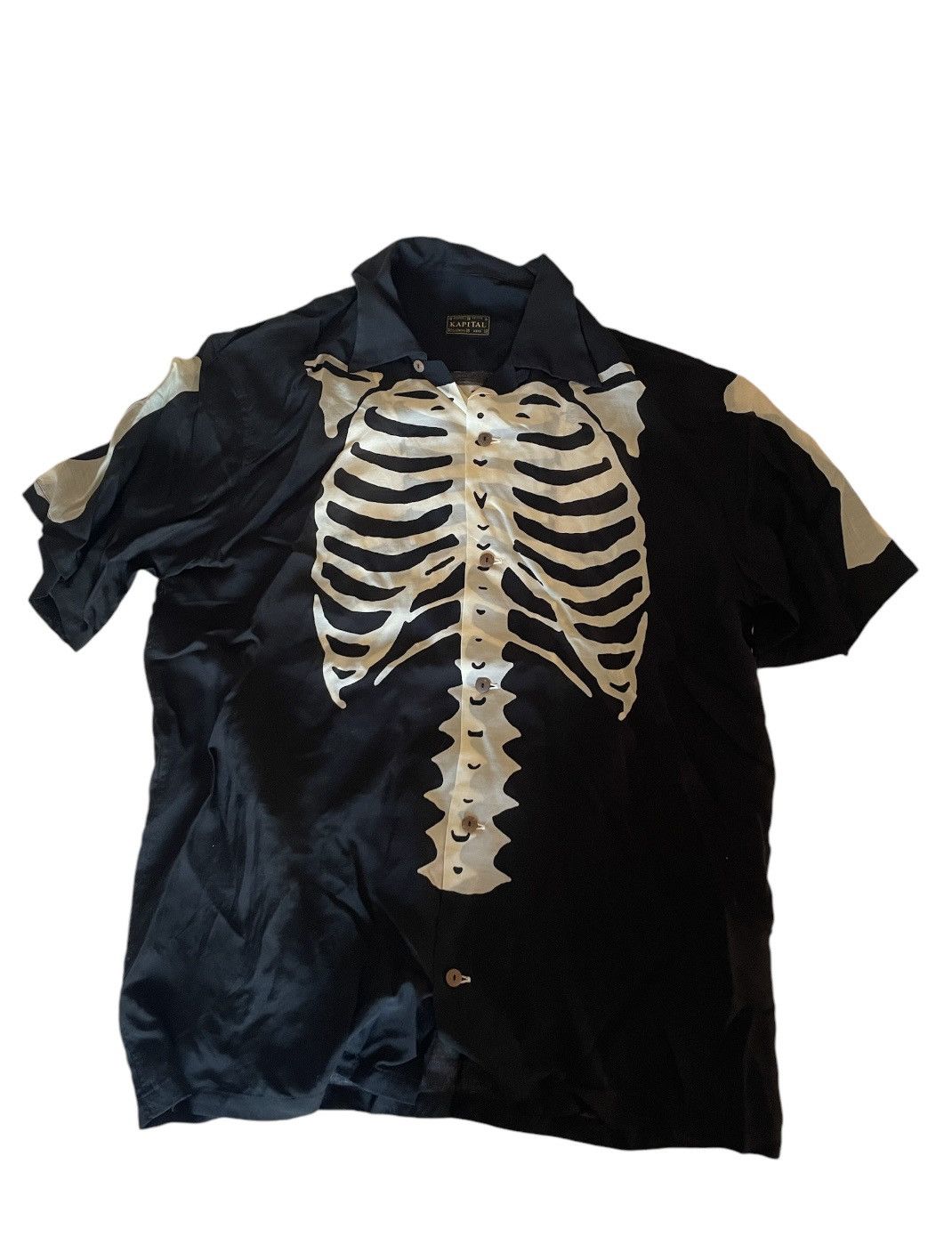 Japanese Brand × Kapital Kapital Bones Black Silk Aloha Shirt Size US XXL / EU 58 / 5 - 1 Thumbnail