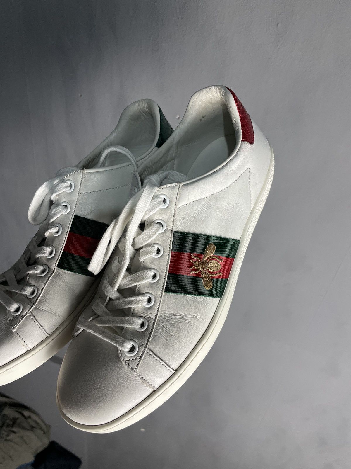 Gucci Gucci 🐝 bee ace green red stripe shoes Size US 7 / IT 37 - 5 Thumbnail