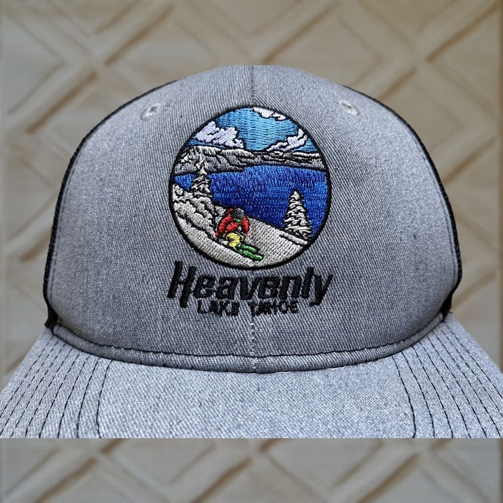 Vintage Rise Graphics Heavenly Lake Tahoe Trucker Hat Embroidered Gray OS Mens Hat Size ONE SIZE - 1 Thumbnail