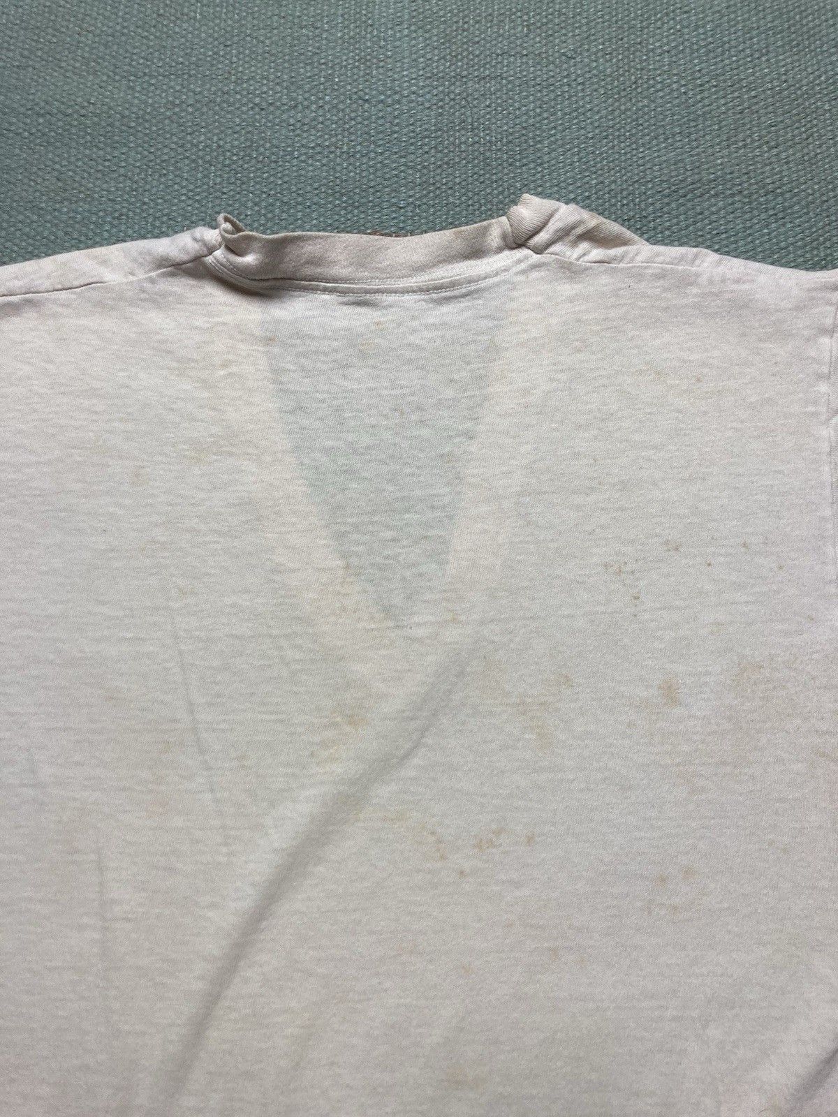 Vintage 70s 80s blank white t shirt v neck grunge soft worn medium Size US M / EU 48-50 / 2 - 10 Thumbnail