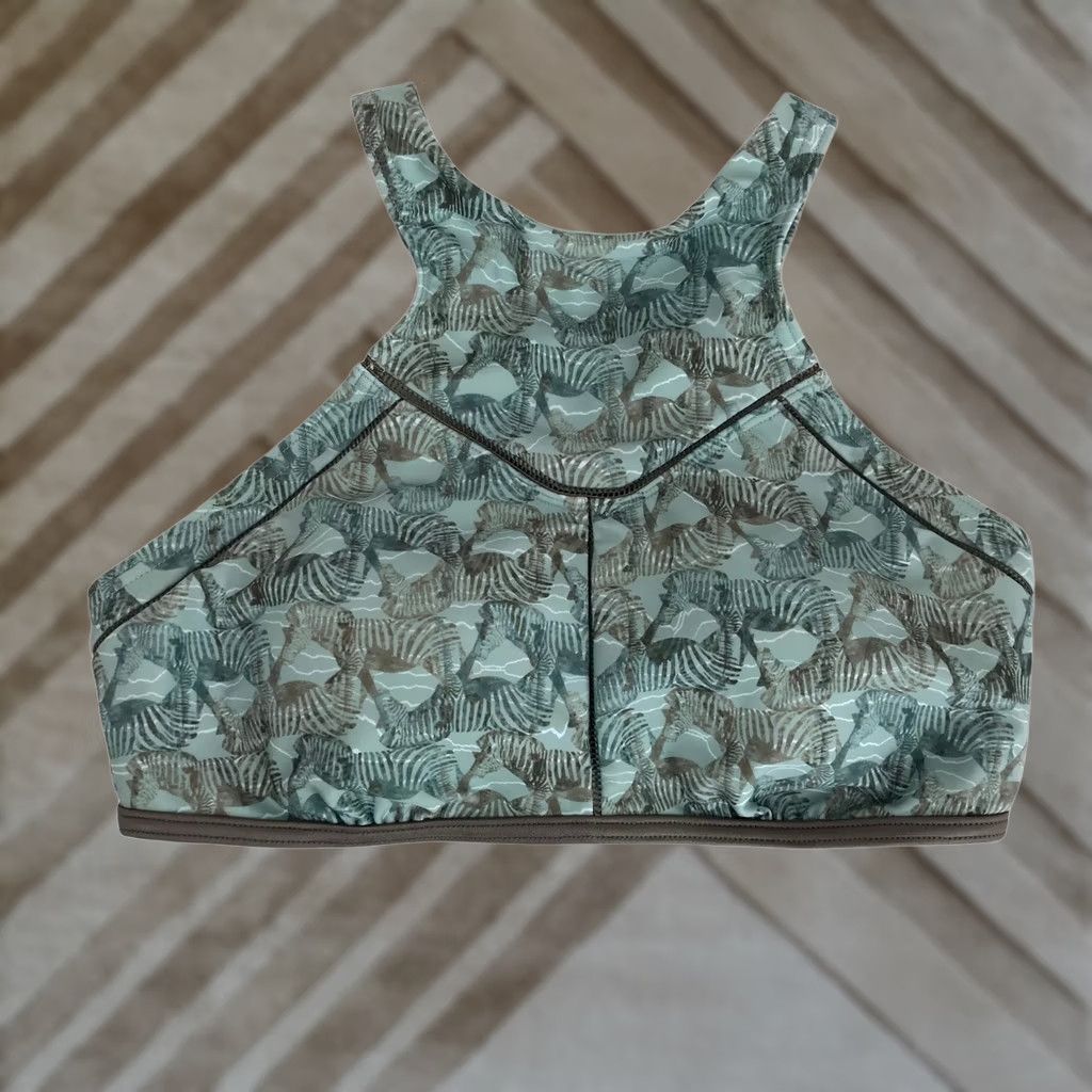 Prana VINTAGE Prana Azra High Neck Bikini Top Seaside Safari Zebra Print Tassels W11181047 S Size S / US 4 / IT 40 - 1 Thumbnail