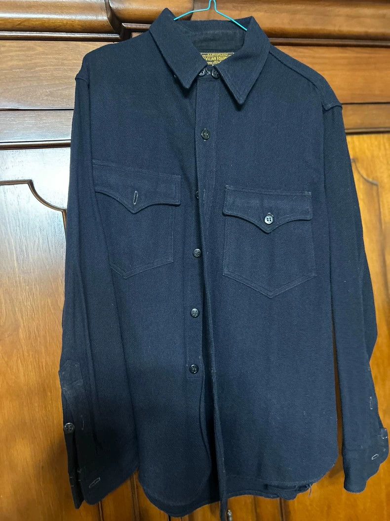 Freewheelers Freewheelers size 17 Woollen shirt, herring-shaped Size US S / EU 44-46 / 1 - 1 Thumbnail