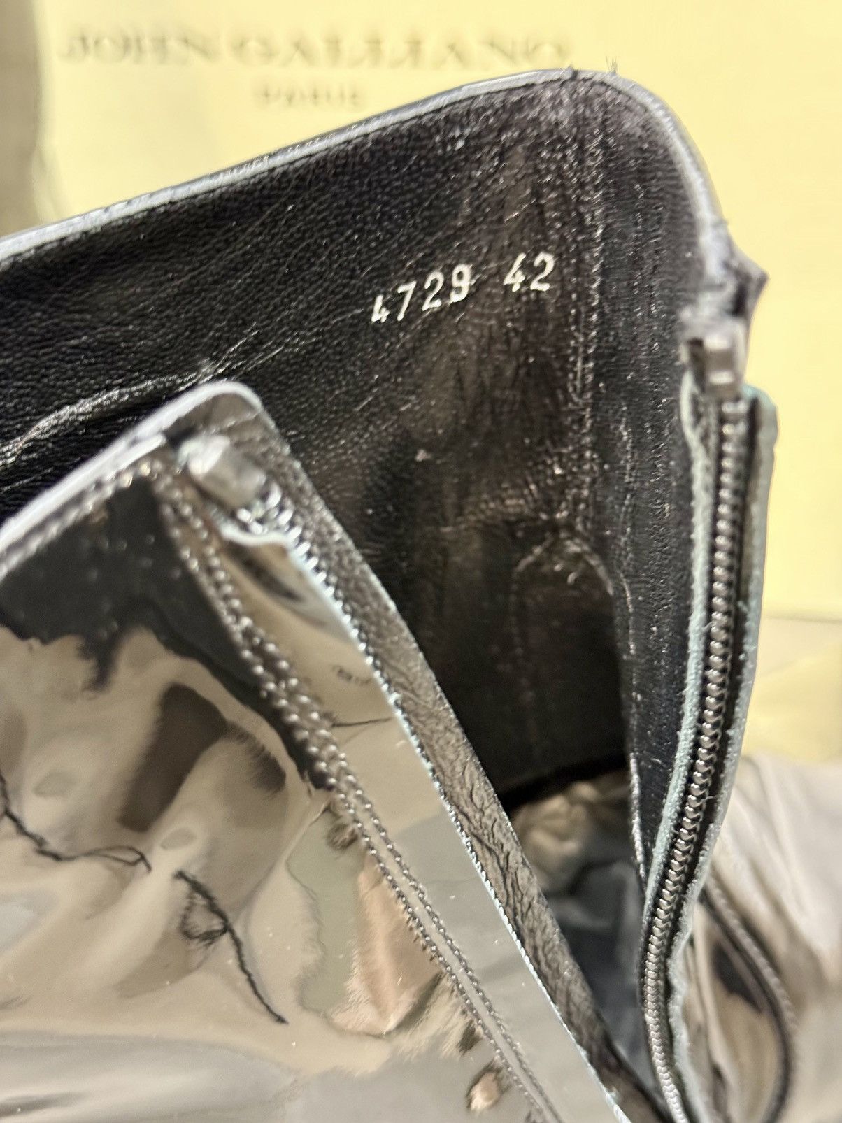 John Galliano Archive New in box Patent Leather Black Zip Boots 42 RARE! Size US 9 / EU 42 - 13 Thumbnail