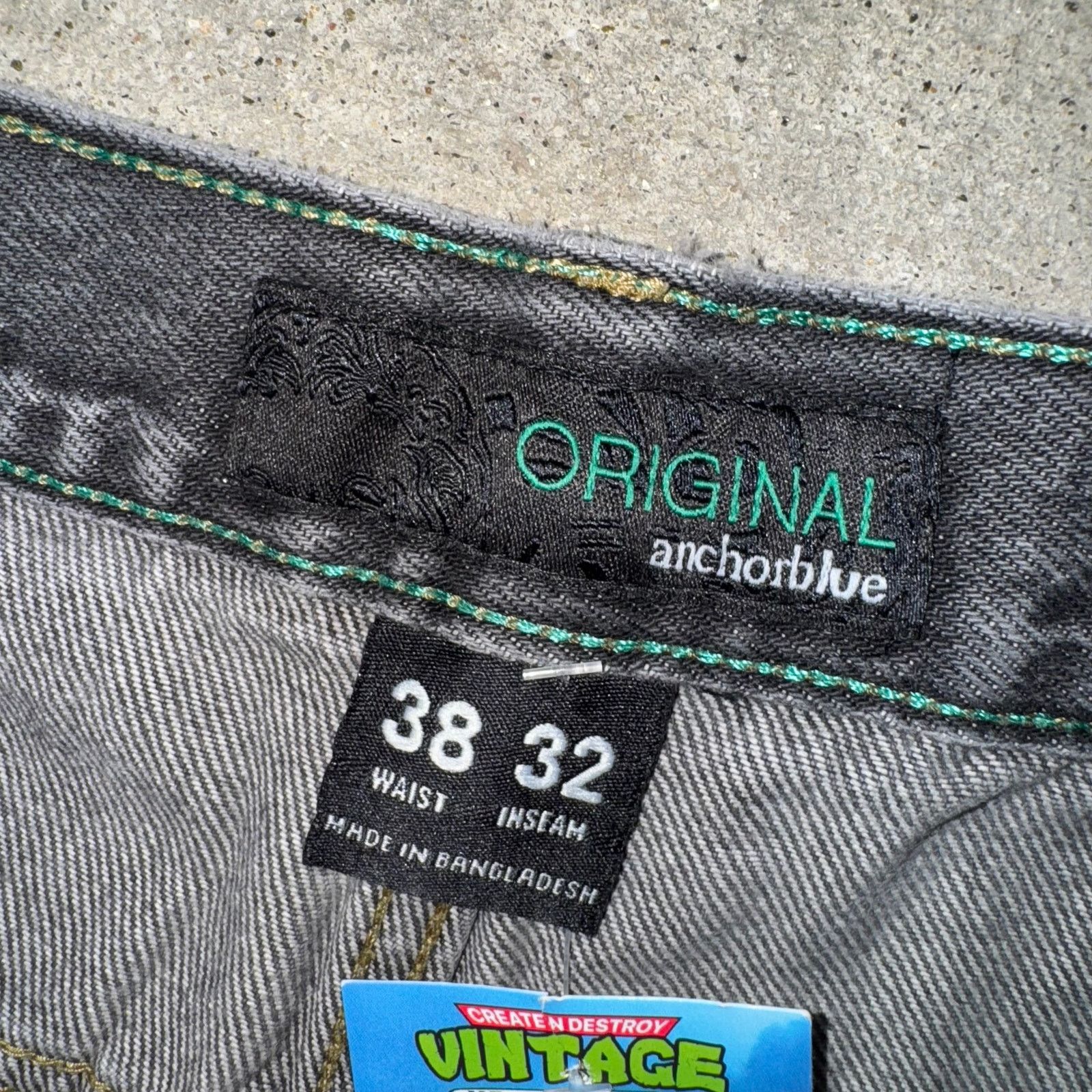 Anchor Blue Vintage Y2K anchor blue original baggy 00s surf skate jeans Size US 38 / EU 54 - 3 Thumbnail