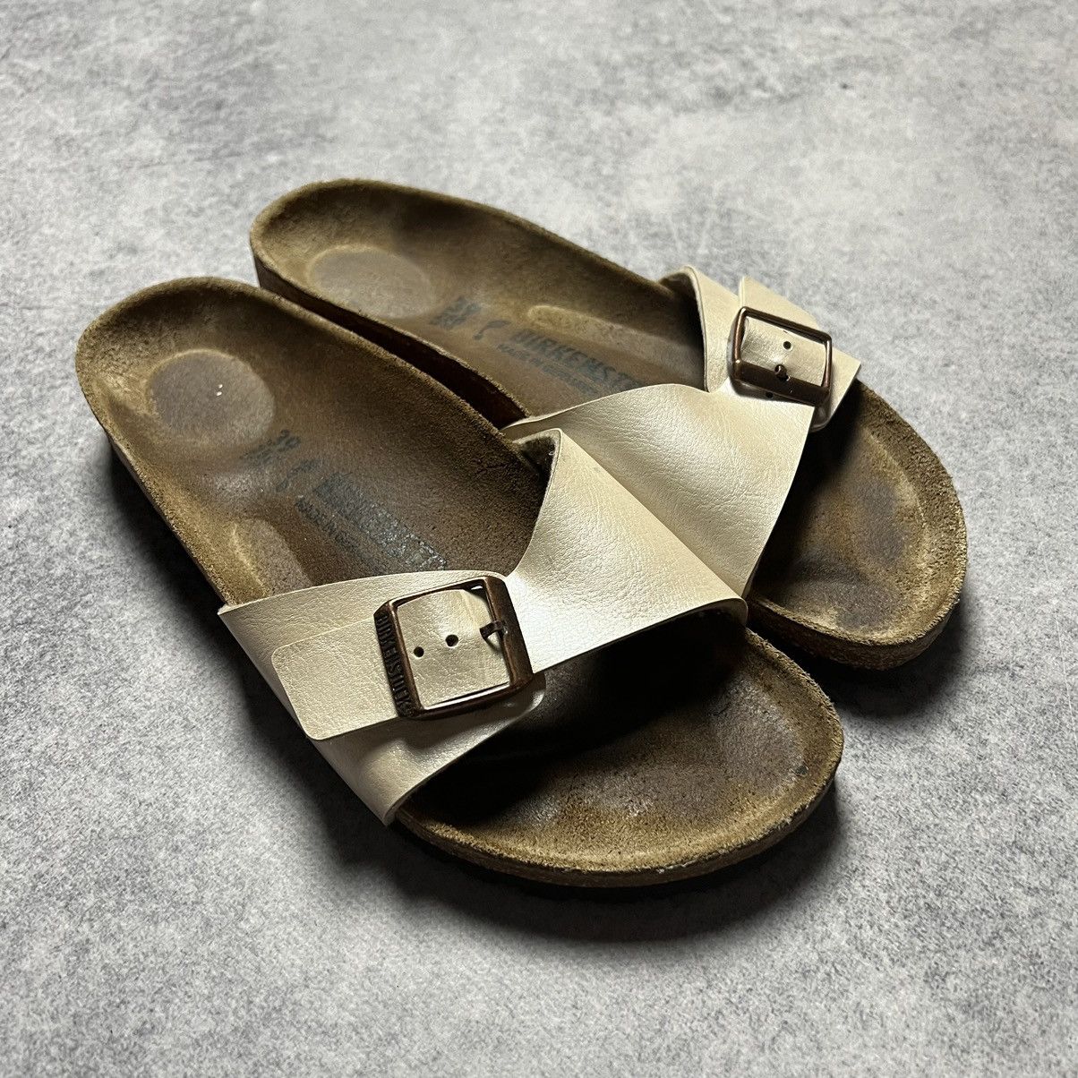 Avant Garde x Birkenstock Madrid Sandals Leather Belt Shoes Size 39 in White, Women's