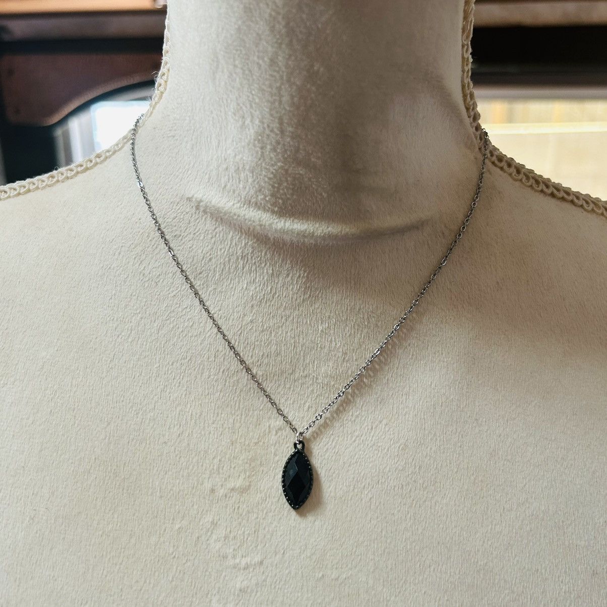 Handmade Handcrafted vintage faceted dome jet black glass necklace Size ONE SIZE - 2 Thumbnail