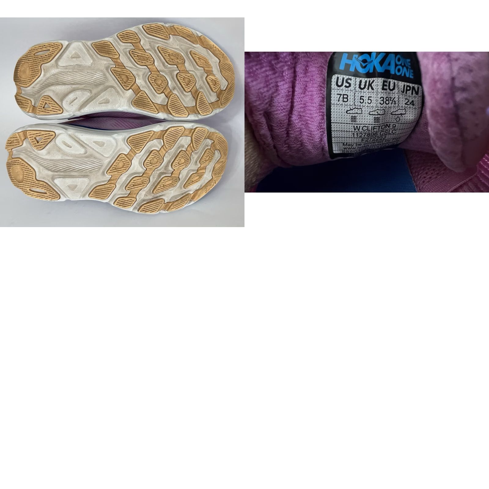 Vintage HOKA Clifton 9 Women's Low Top Sneaker Pink Blue Lavender 7B EUC USA Size 7 Size US 7 / IT 37 - 8 Thumbnail