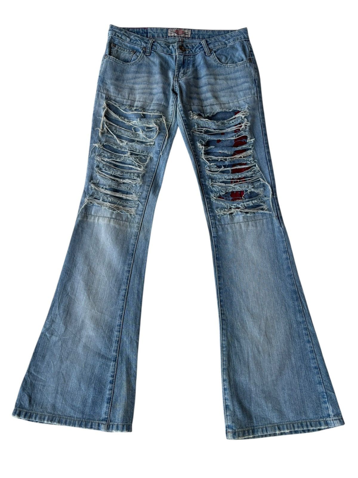 Japanese Brand VINTAGE FLARE JEANS DISTRESSED DENIM RRJ LOW RISE JEANS Size US 30 / EU 46 - 5 Thumbnail