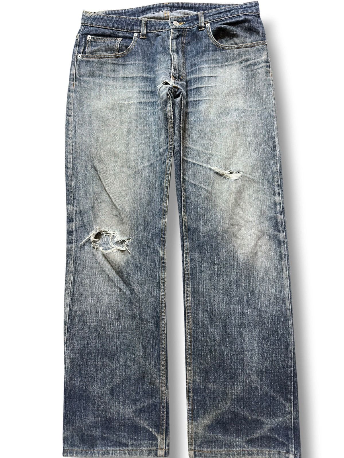 Beams Japan Vintage Beams Mudwash Ripped Distressed Denim Size US 35 - 1 Thumbnail