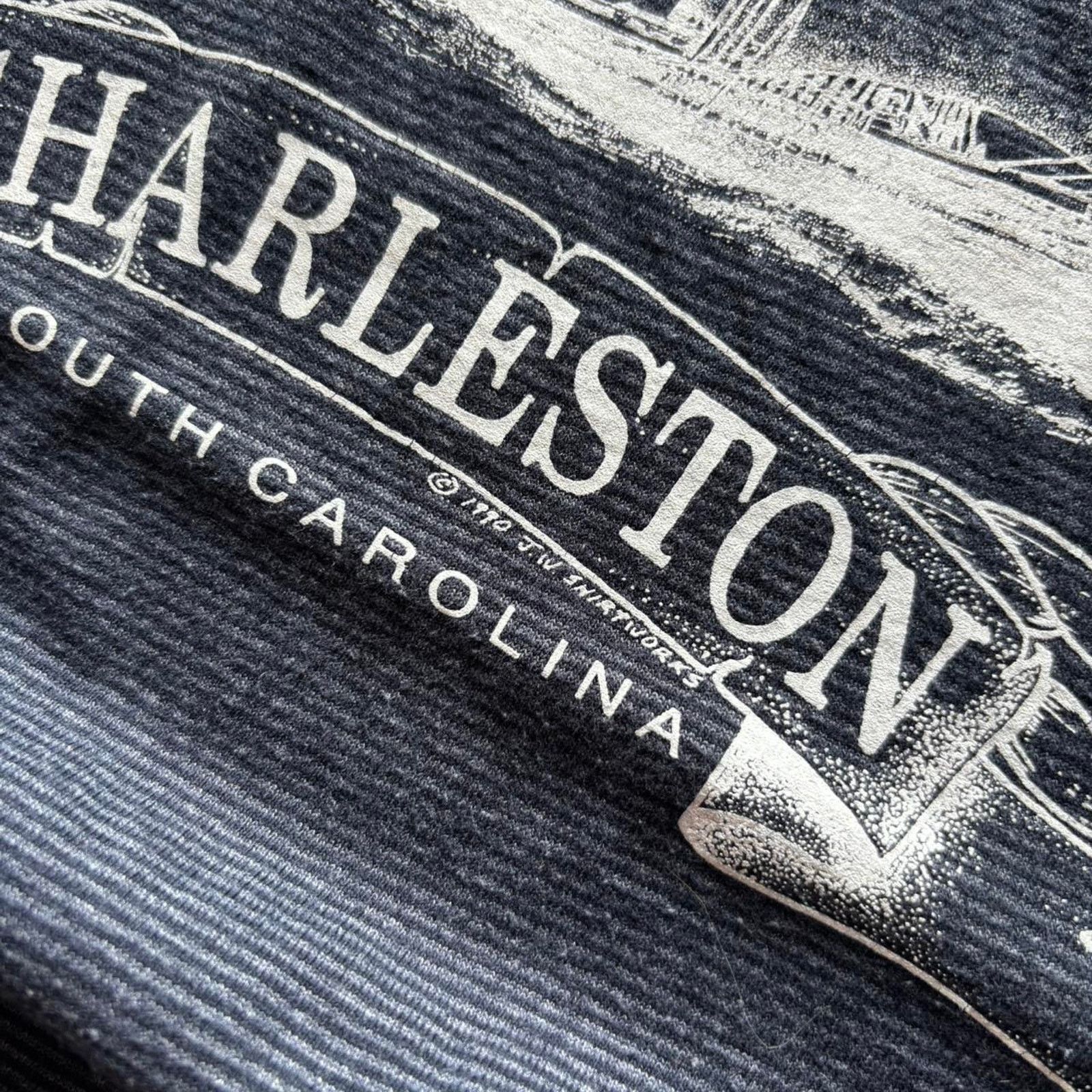 Japanese Brand × Vintage Vintage 90s Charleston South Carolina Striped T-shirt Size US XL / EU 56 / 4 - 3 Thumbnail