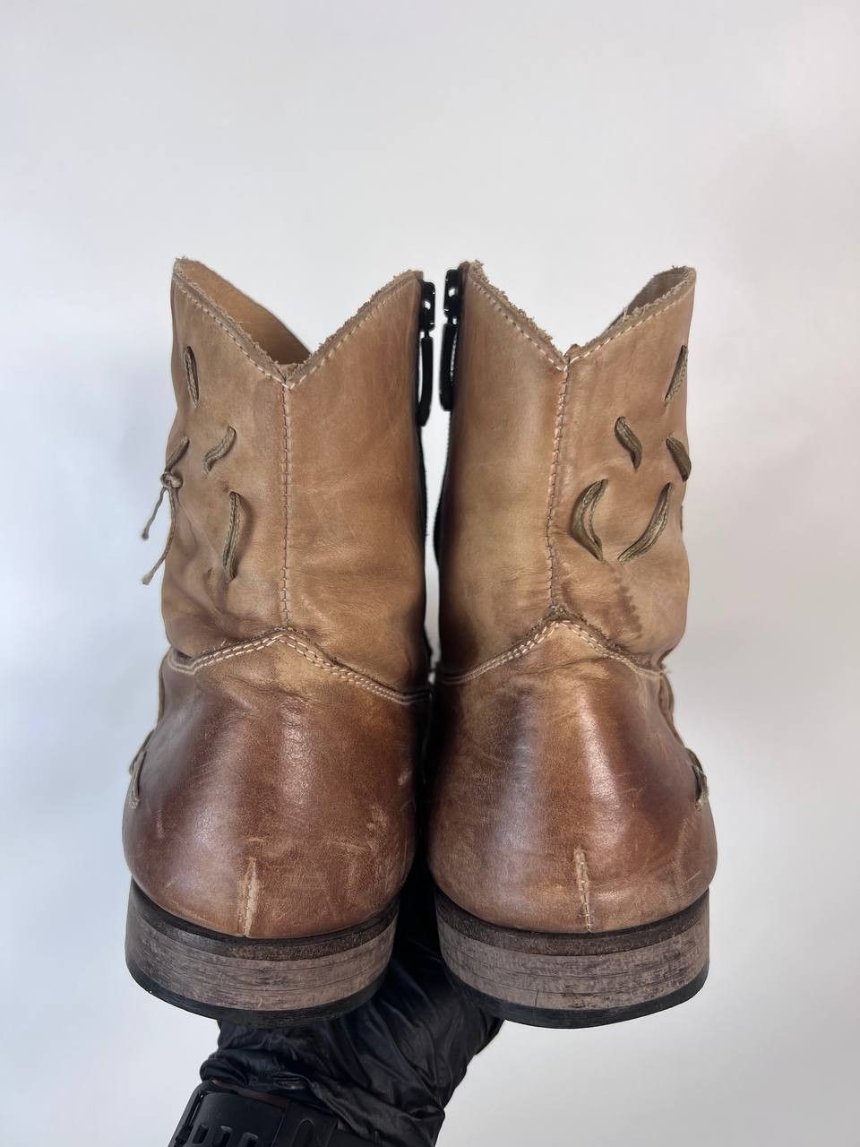 Other TIME & Co Italy Western Leather Ankle Boots Brown Size EU 42 Size US 8.5 / EU 41-42 - 4 Thumbnail