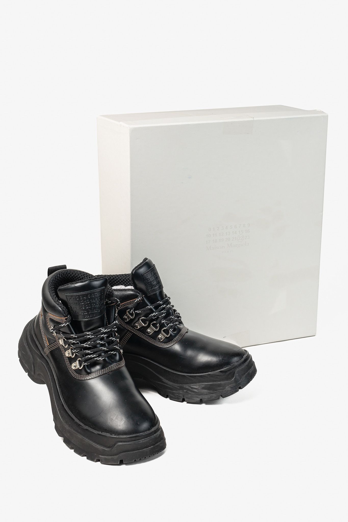 Maison Margiela Maison Margiela Black Leather Lug Sole Hiking-Style Boots Size US 6.5 / IT 36.5 - 11 Thumbnail