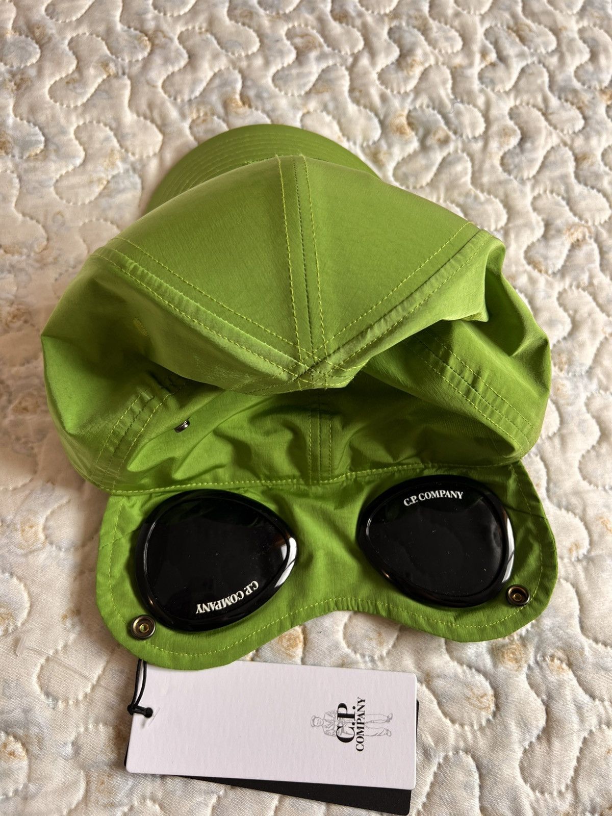 C.P. Company C.P. Company CHROME-R GOGGLE CAP glass hat cap green lime Size ONE SIZE - 17 Thumbnail