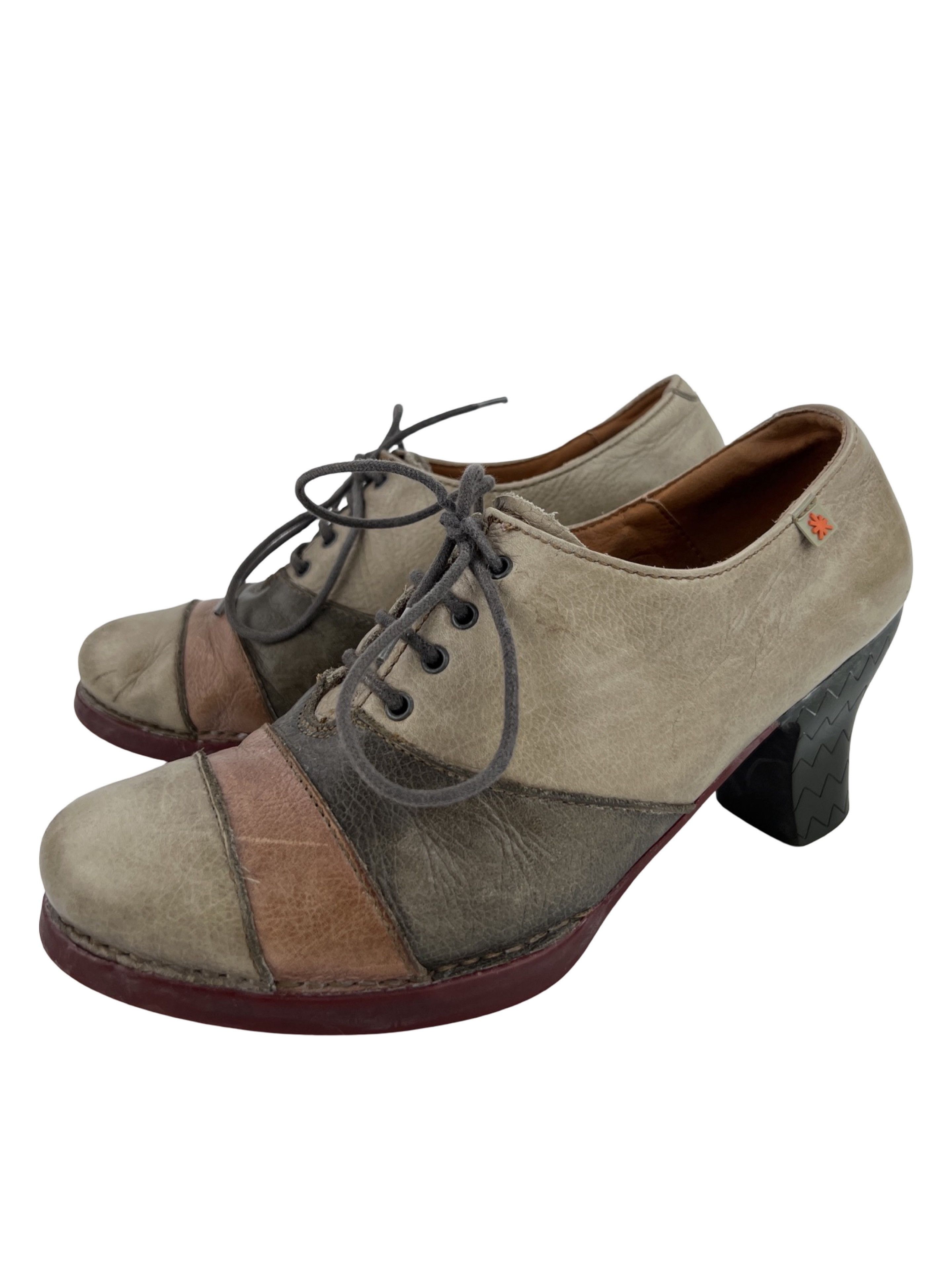 Vintage Vintage The ART Avant Garde Leather Boots Oxford Heels Size US 9 / IT 39 - 2 Thumbnail